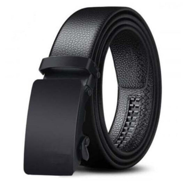 Men's Business Solid Color Automatic Buckle Waistband Black Belts
