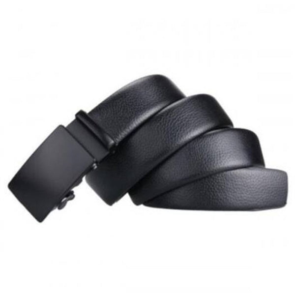Men's Business Solid Color Automatic Buckle Waistband Black Belts