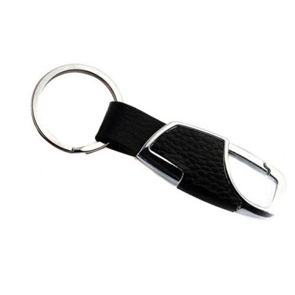 Men's Car Metal Leather Key Chain Black