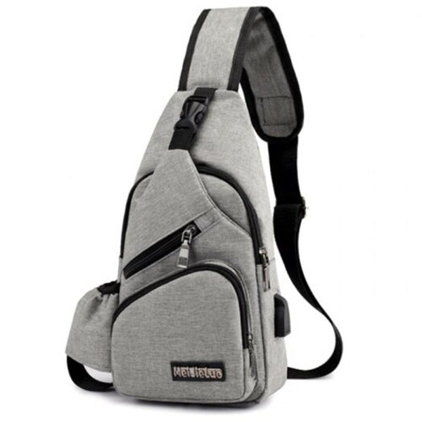 Men's Casual Oxford Outdoor Sports Crossbody Bag Gray Bags