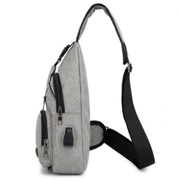Men's Casual Oxford Outdoor Sports Crossbody Bag Gray Bags