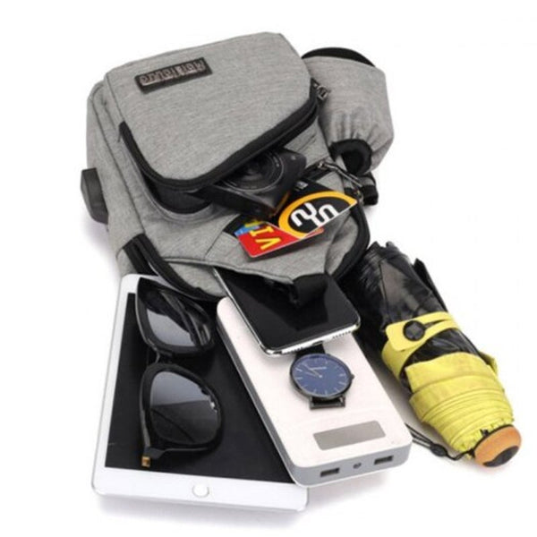 Men's Casual Oxford Outdoor Sports Crossbody Bag Gray Bags