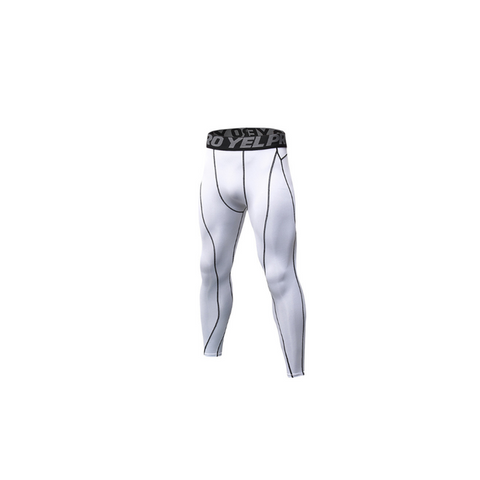 Men's Compression Pants Baselayer Cool Dry Sports Tights Leggings White Compression & Base Layers
