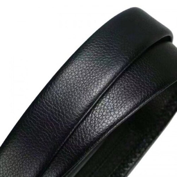 Men's Convenient Automatic Buckle Belt Edging Coverage Casual Waistband Black Belts