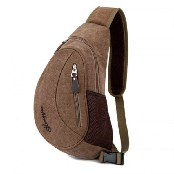 Men's Crescent Canvas Chest Crossbody Shoulder Bag Outdoor Sports Casual Handbag Bags