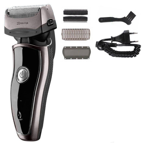 Men's Electric Foil Shaver With 2 Spare Heads Rechargeable Cordless