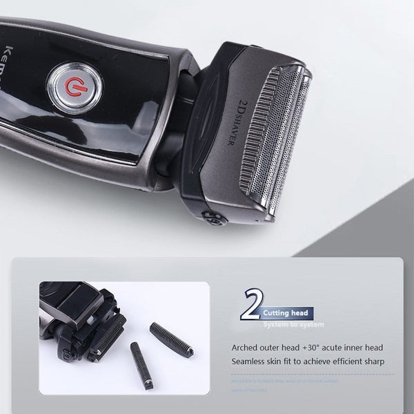 Mens Electric Foil Shaver With 2 Spare Heads Rechargeable Cordless Men's Shavers