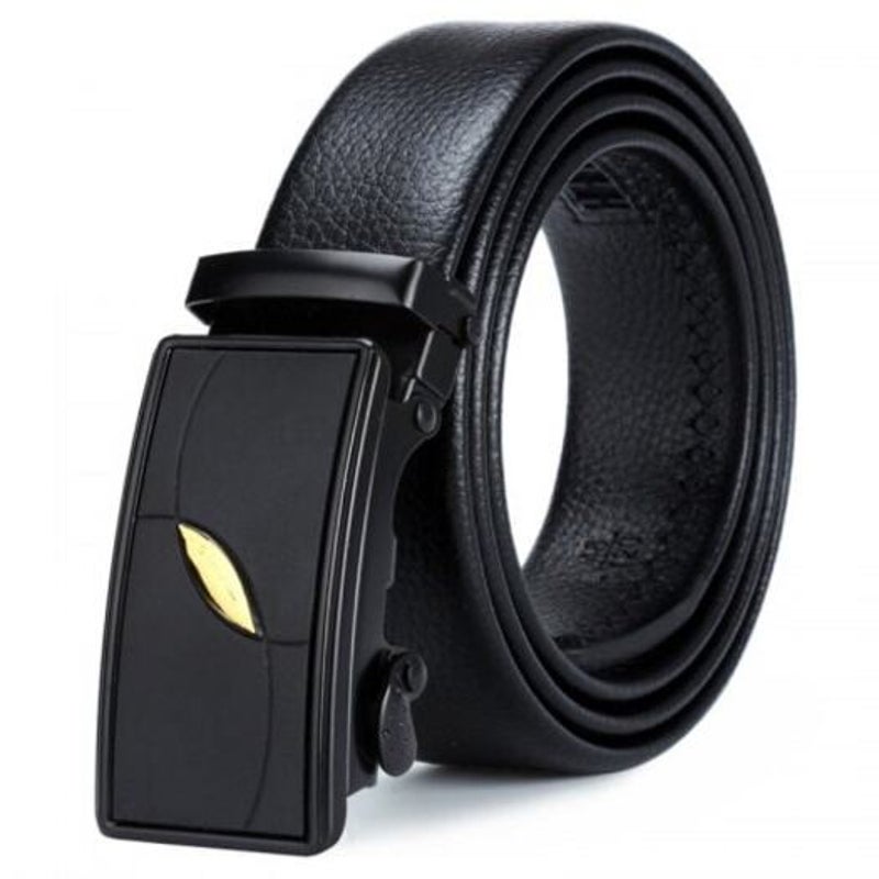 Men's Fashion Automatic Buckle Belt Casual Simple Waistband Black Belts