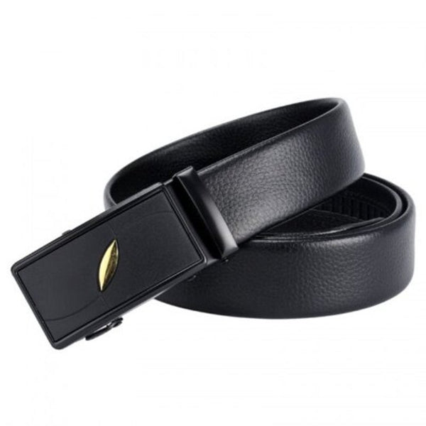 Men's Fashion Automatic Buckle Belt Casual Simple Waistband Black Belts
