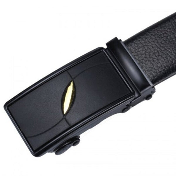 Men's Fashion Automatic Buckle Belt Casual Simple Waistband Black Belts