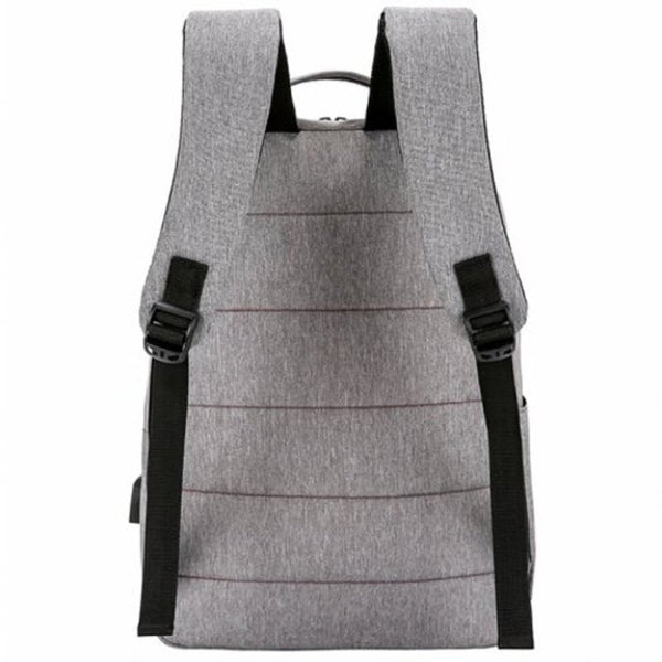 Men's Fashion Backpack School Bags Simple Solid Color Light Gray