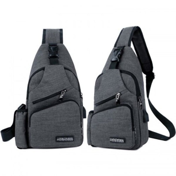 Men's Fashion Crossbody Bag Chest Pack Dark Gray Bags