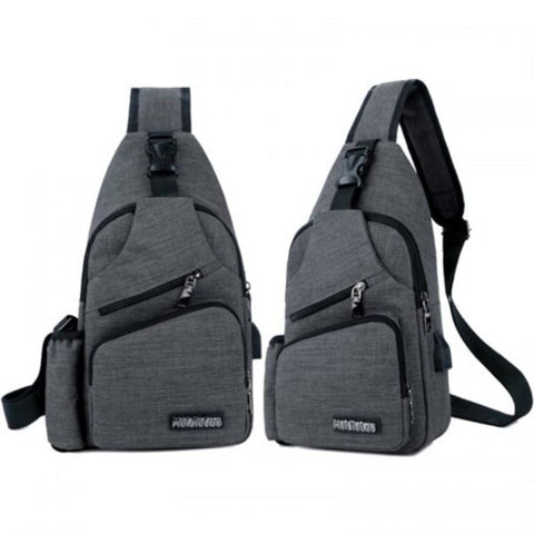 Men's Fashion Crossbody Bag Chest Pack Dark Gray Bags