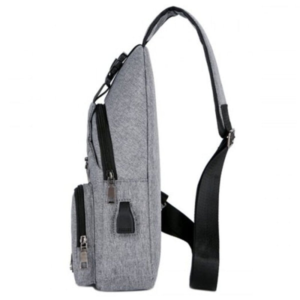 Men's Fashion Crossbody Bag Chest Pack Dark Gray Bags