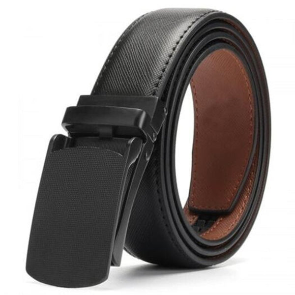 Men's Fashion Urban Business Automatic Buckle Belt Black 120Cm Belts