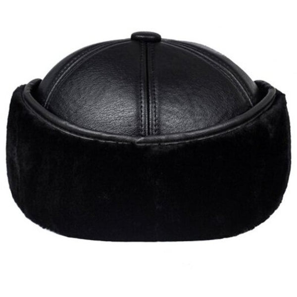 Men's Fashion Warm Bomber Hat Winter Ear Protection Baseball Cap Black Hats & Headwear
