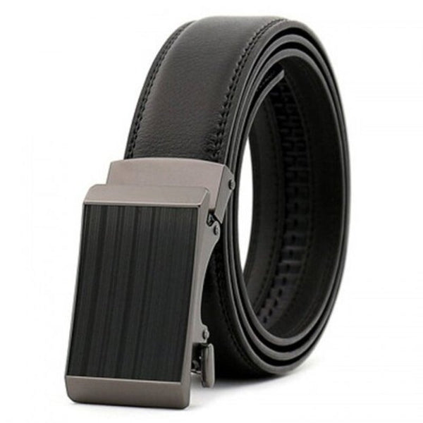 Men's Genuine Leather Belt Automatic Alloy Buckle For Wedding Cobalt Blue Belts