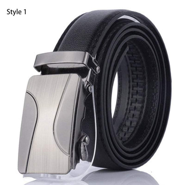 Men's Leather Automatic Buckle Fashion Dress Belts