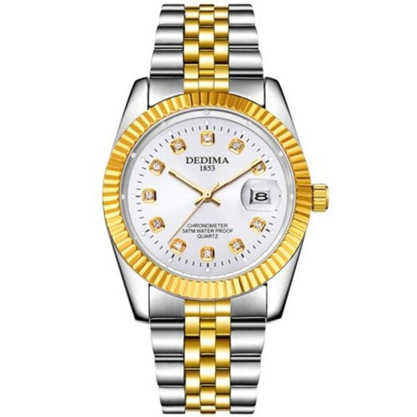 Veile Studios Men's Luxury Fashion Calendar Stainless Steel Quartz Dress Watch White Watches