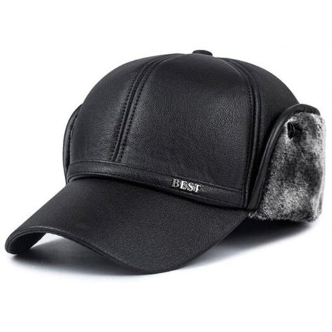 Men's Outdoor Warm Ear Protective Hat Leisure Durable Baseball Cap Gray