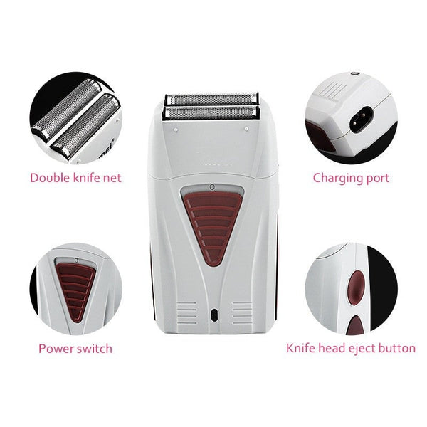 Mens Shaver Beard Travel Usb Double Blade Shaving Trimmer Short Hair Removal Clippers & Trimmers