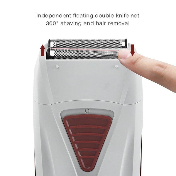 Mens Shaver Beard Travel Usb Double Blade Shaving Trimmer Short Hair Removal Clippers & Trimmers