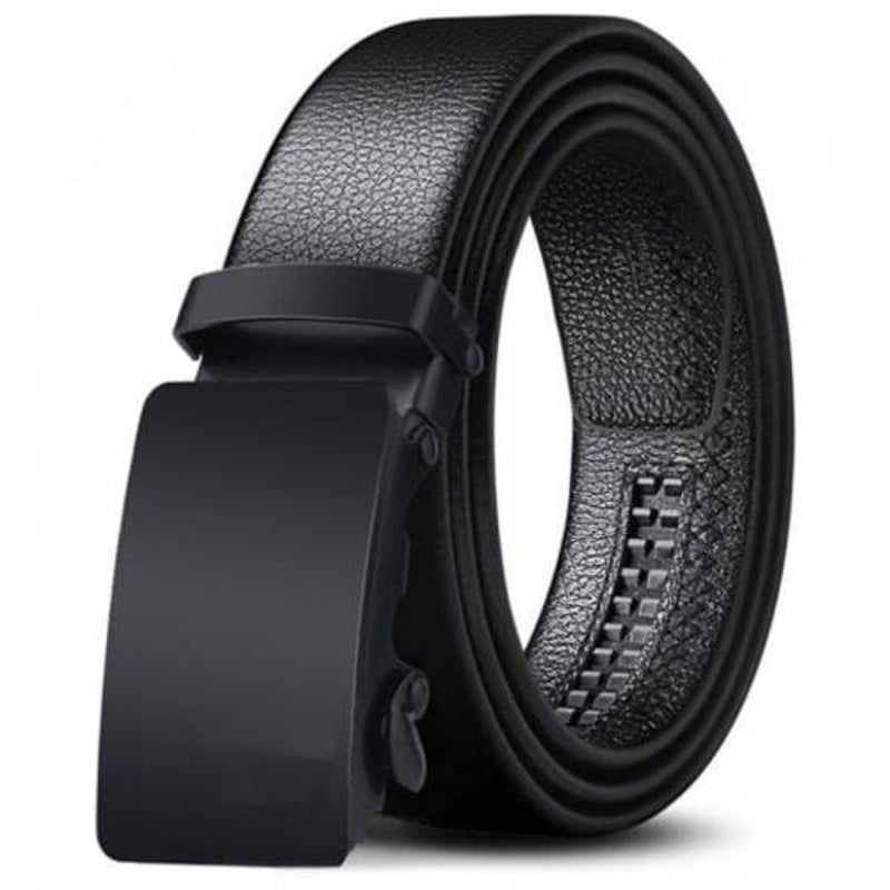 Men's Simple Solid Color Belt Automatically Buckle Daily Casual Waistband Black Belts