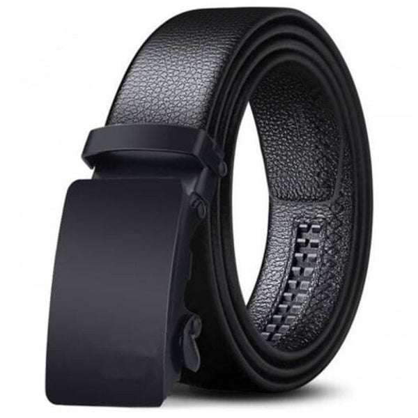 Men's Simple Solid Color Belt Automatically Buckle Daily Casual Waistband Black Belts