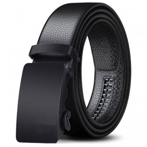Men's Simple Solid Color Belt Automatically Buckle Daily Casual Waistband Black Belts