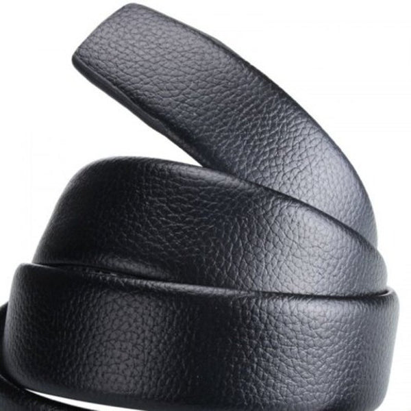 Men's Simple Solid Color Belt Automatically Buckle Daily Casual Waistband Black Belts