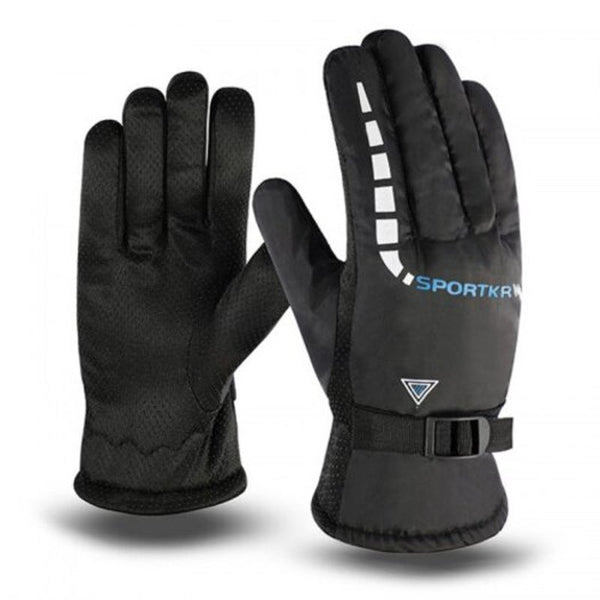 Men's Warm Winter Printing Outdoor Slip Resistant Motorcycle Riding Orange Gloves