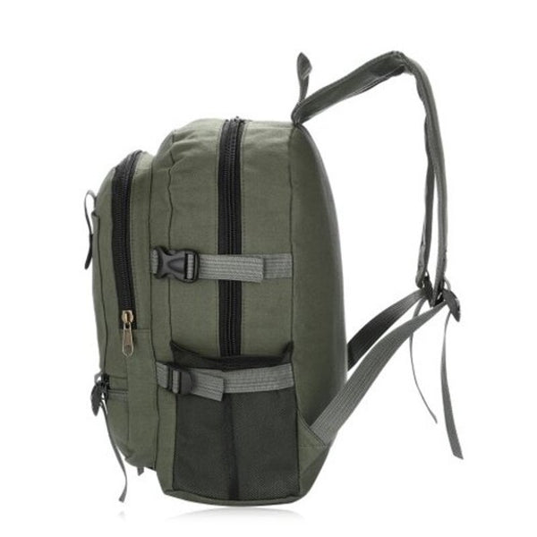 Men Trendy Outdoor Large Capacity Canvas Backpack Army Green Rucksacks