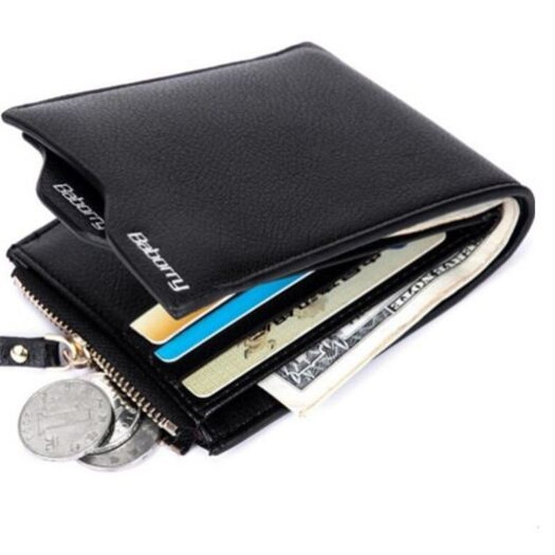 Men Trendy Rfid Blocking Pu Bifold Wallet Black Horizontal Wallets