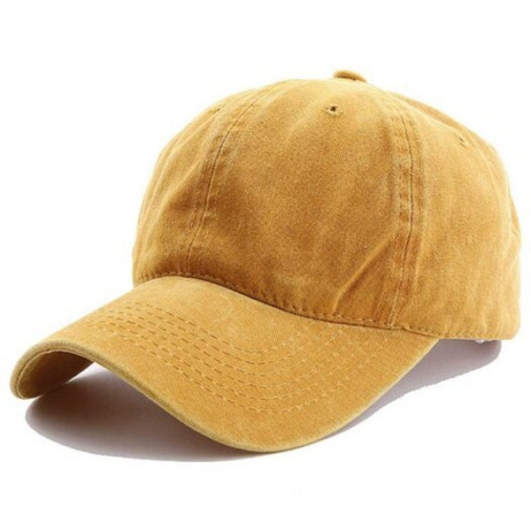 Men Washed Baseball Cap For Daily Use White