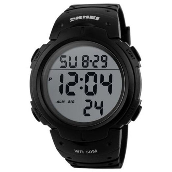 Veile Studios Men Waterproof 50M Digital Led Military Fashion Electronic Wrist Watch Black Watches