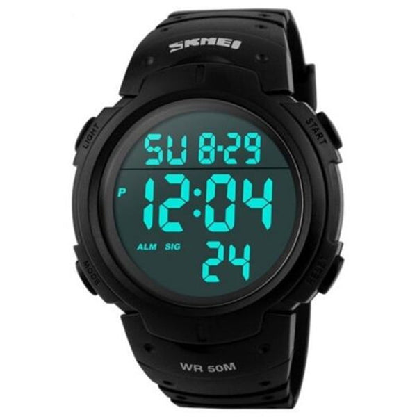 Veile Studios Men Waterproof 50M Digital Led Military Fashion Electronic Wrist Watch Black Watches