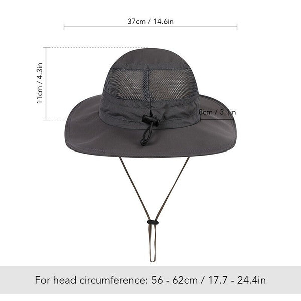 Fisherman Cap Wide Brim Breathable Sunshade Waterproof Folding Mesh Sports Hat Hats & Headwear