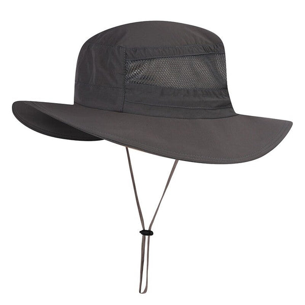 Men Women Fishing Hat Dark Grey Hats & Headwear
