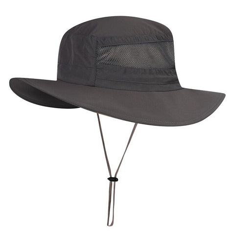 Men Women Fishing Hat Dark Grey Hats & Headwear