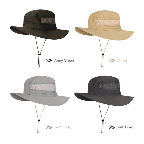 Men Women Fishing Hat Dark Grey Hats & Headwear