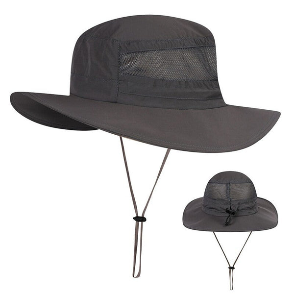 Men Women Fishing Hat Dark Grey Hats & Headwear