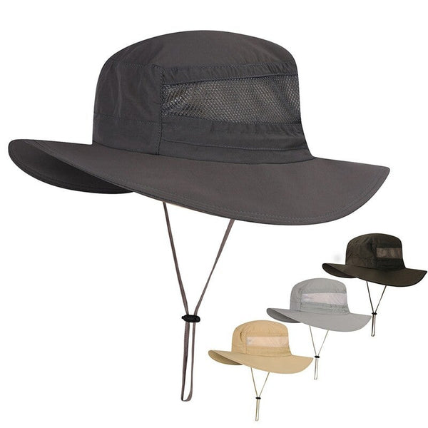 Men Women Fishing Hat Dark Grey Hats & Headwear