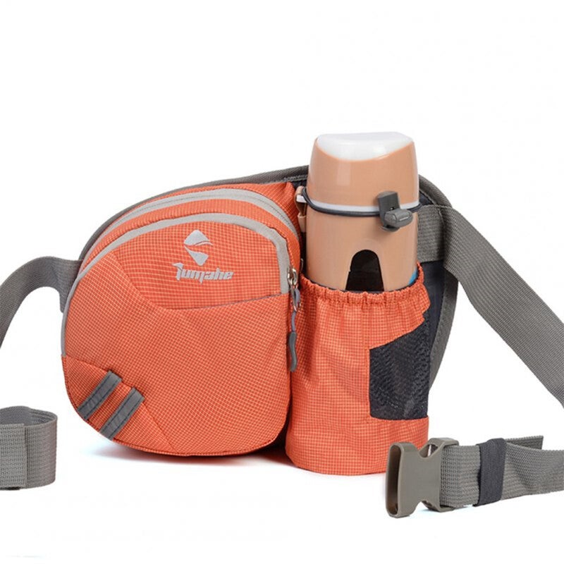 Men Women Multifunctional Running Waist Package Waterproof Nylon Bottle Bag Orange Waist Packs & Bags