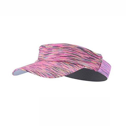 Unisex Outdoor Running Cycling Visor Cap Multicolored Striped Headband