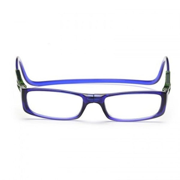 Men Women Reading Hanging Neck Magnetic Front Presbyopic Glasses Degree Blue Ribbon Strength 2.5 Reading Glasses