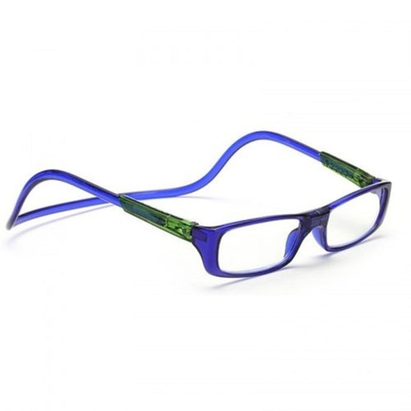 Men Women Reading Adjustable Hanging Neck Magnetic Front Presbyopic Glasses Degree Blue Ribbon Strength 2.5
