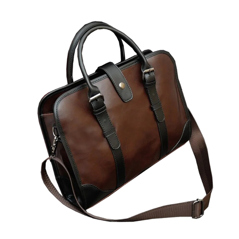 Men Casual Leather Briefcase Business Shoulder Computer Laptop Bag Handbag