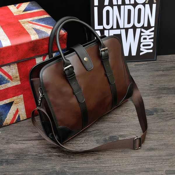 Men Casual Leather Briefcase Business Shoulder Computer Laptop Bag Handbag Laptop Cases & Bags
