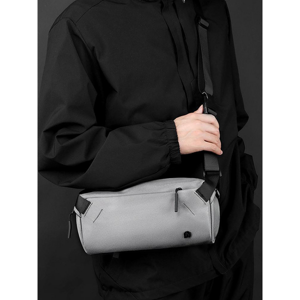 Men Cycling Chest Bag Casual Messenger Pack Grey Bags
