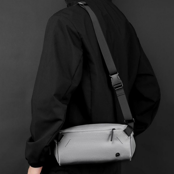 Men Cycling Chest Bag Casual Messenger Pack Grey Bags